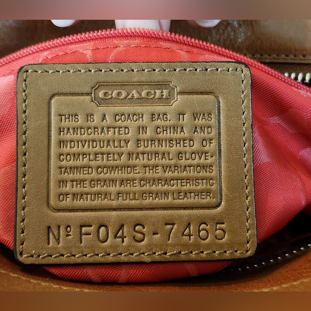 Coach Hamilton Burnished Glove Tanned Genuine Leather Satchel Handbag Like New - Picture 14 of 16